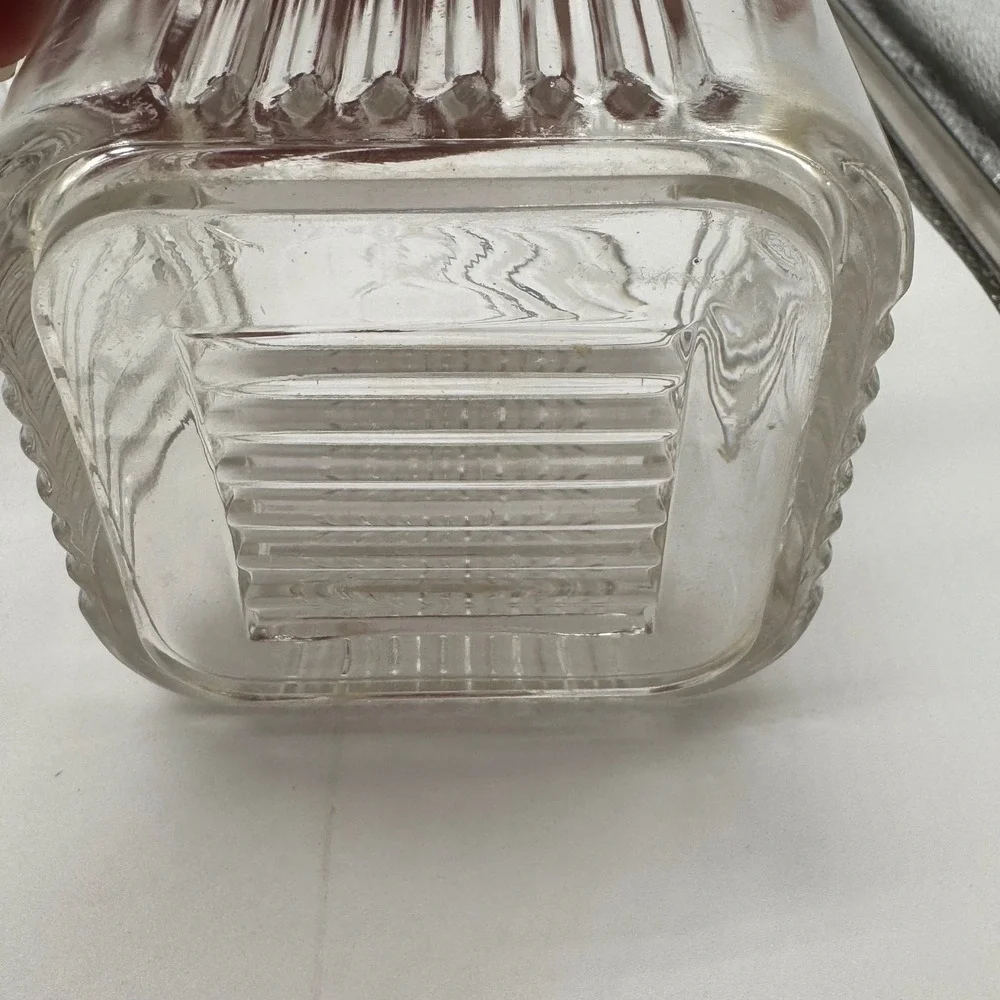 Vintage Federal Glass Refrigerator Dishes Clear Ribbed Vegetable Lid Lot 8x8 4x4